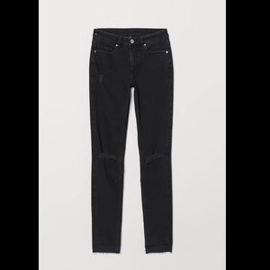 H&M Divided Boyfriend Black Ripped Jeans